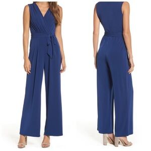 NWT VINCE CAMUTO Size Large Gorgeous Blue Sleeveless Jumpsuit